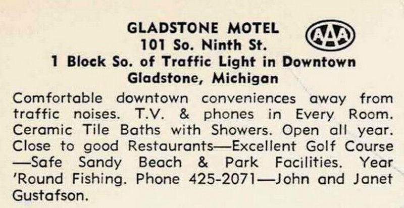 Gladstone Motel - Vintage Postcard